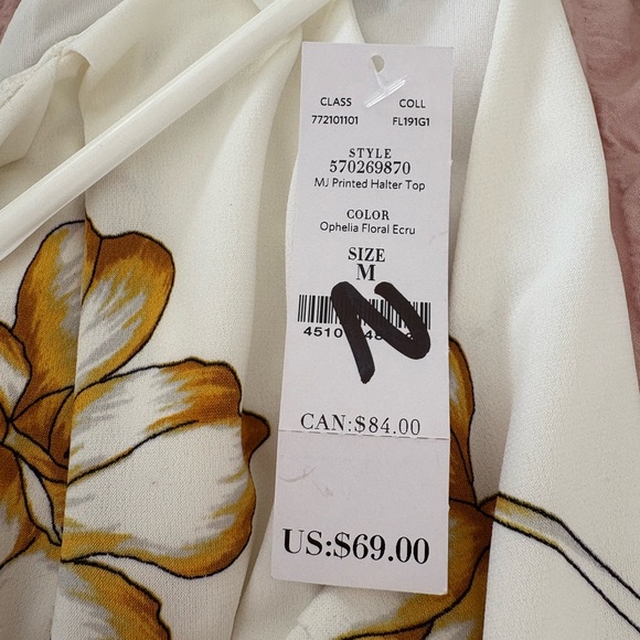 NWT White House Black Market White and Gold Floral Camisole - Picture 5 of 6